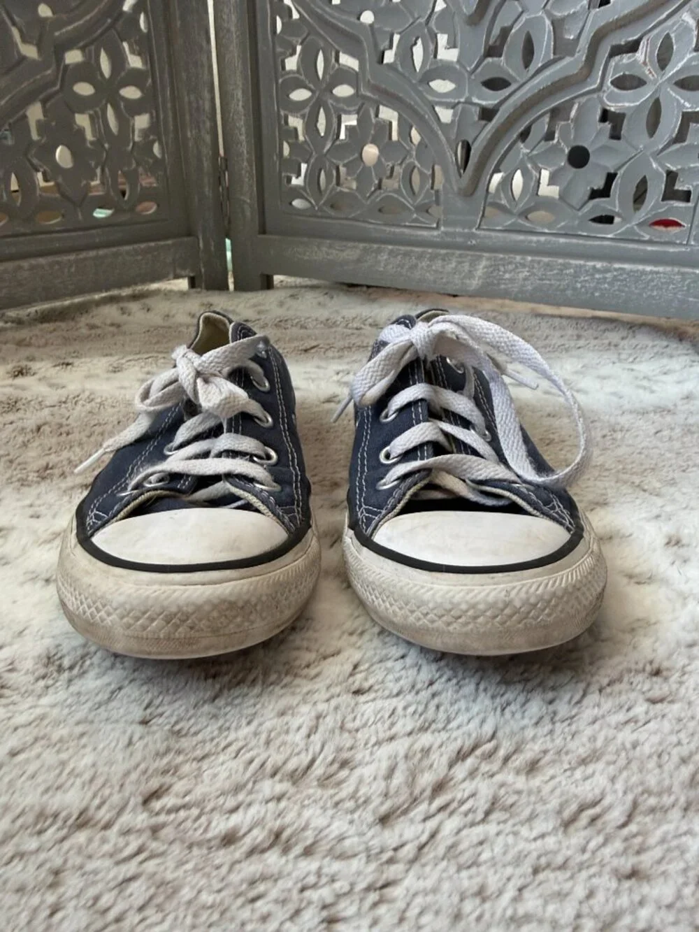 Blue Converse sneakers boys size 1 skater California school blokecore summer
